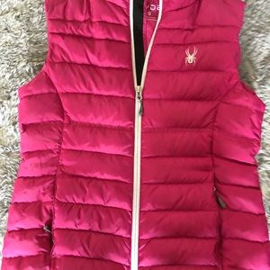 Spyder lipstick pink down vest